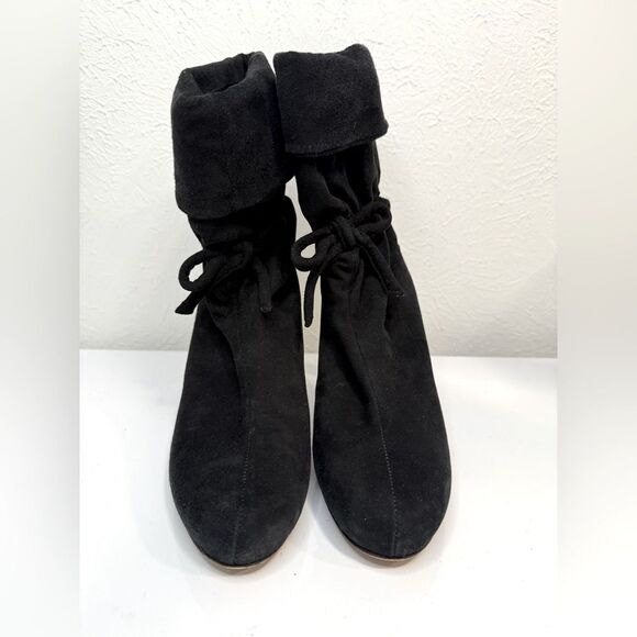 Kate Spade Suede Tie Up Booties Stiletto Tall Heels Size 8 - Picture 2 of 7